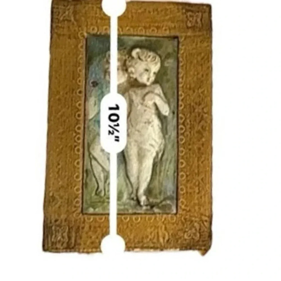 Vintage Emanuele Terzani Italian Majolica Relief Ceramic Tile Children Framed - Picture 3 of 4